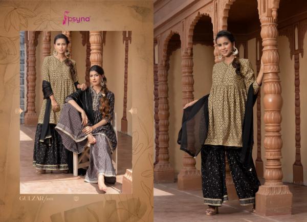 Psyna Gulzar Festive Wear Viscose Kurti Sharara With Dupatta Collection